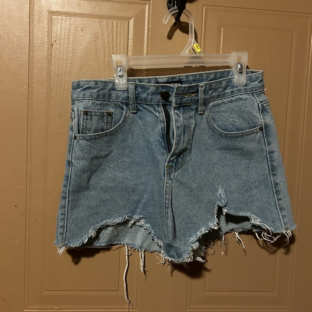 Distressed Denim Shorts